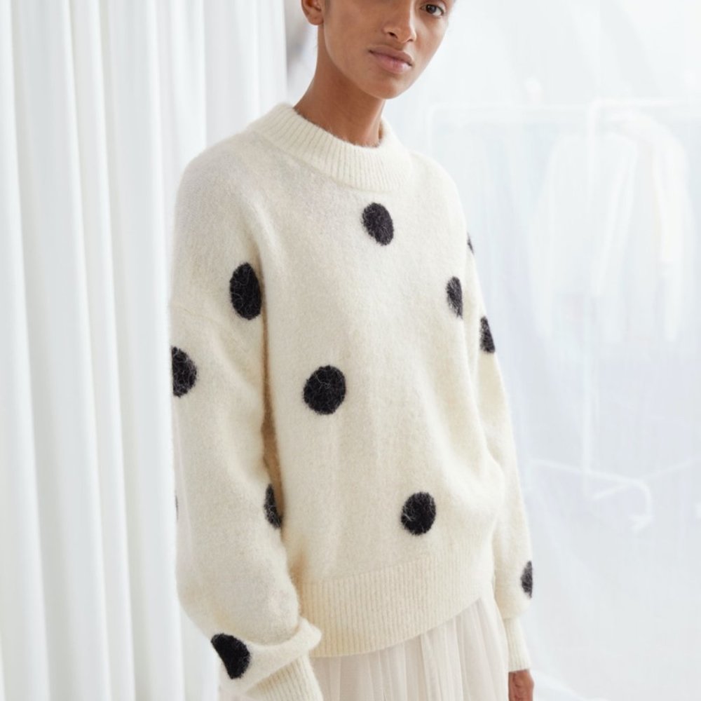 & Other Stories Wool Blend Polka Dot Sweater - xs